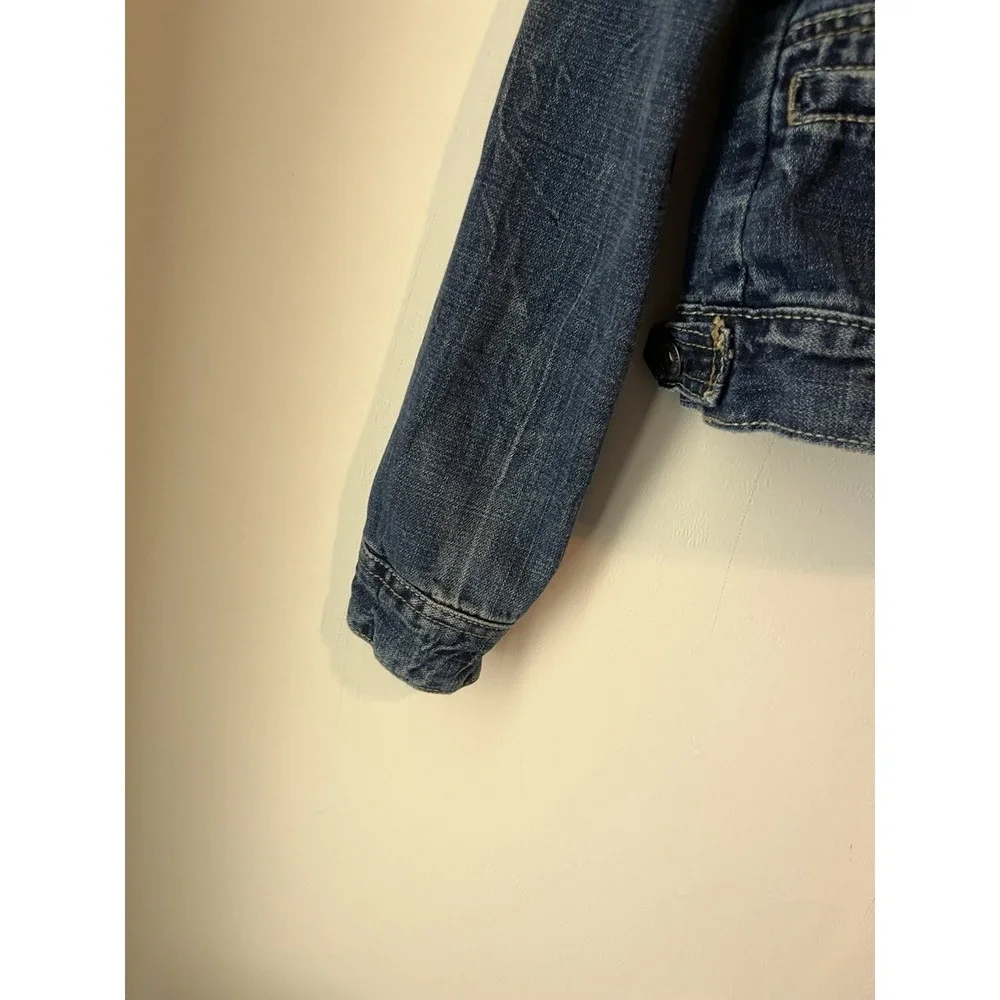 Vintage Y2K aeropostale Distressed Denim Jean Jacket Size Medium‎ 100% Cotton